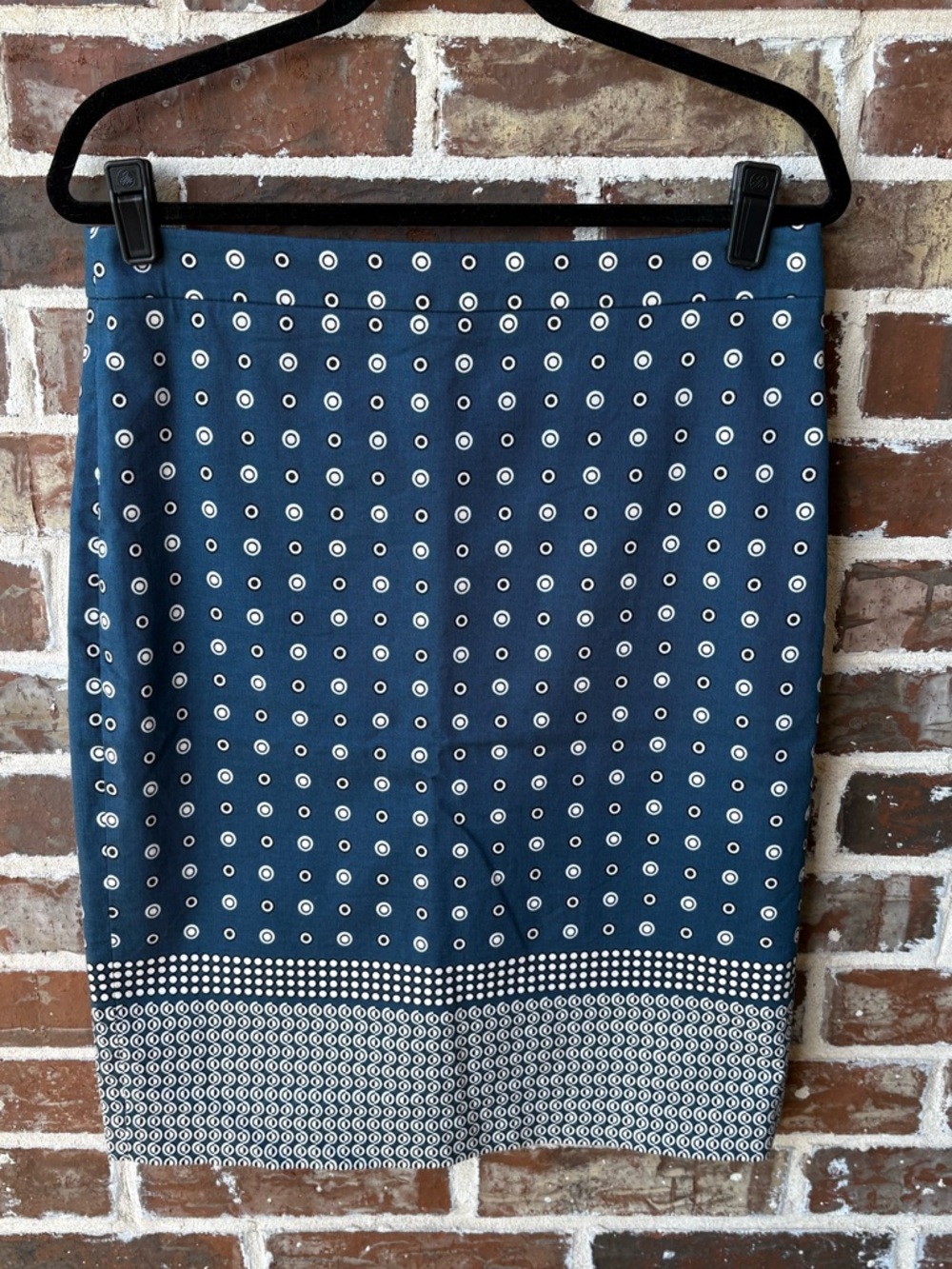 J.Crew No. 2 Pencil Skirt Dark Teal White Dot Print Size 10 - Picture 2 of 14